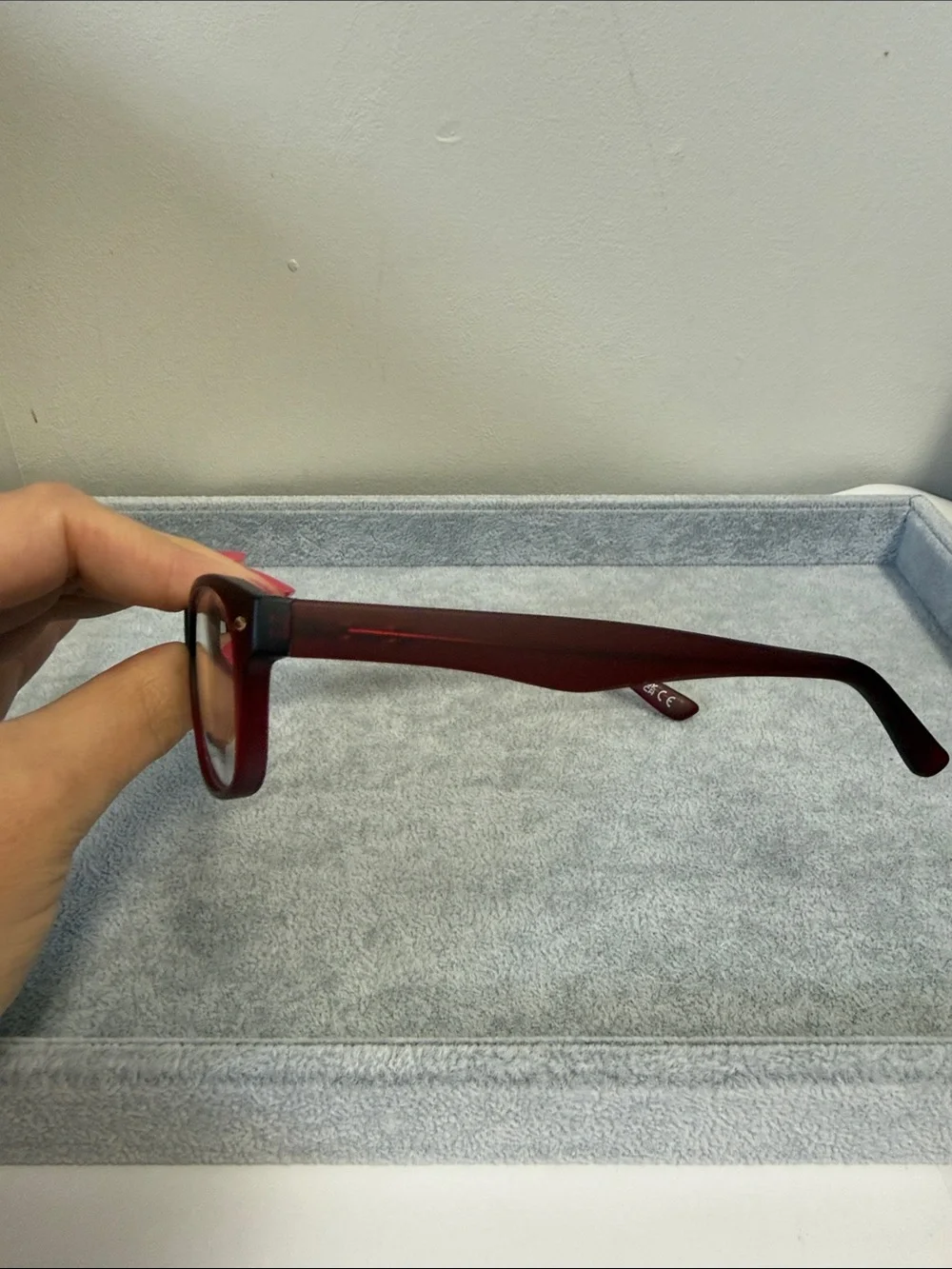 NWOT Lantis Optical L6018 Burgundy Plastic Full-Rim Oval Glasses Eyesize 52
